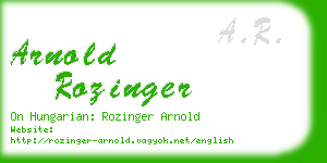 arnold rozinger business card